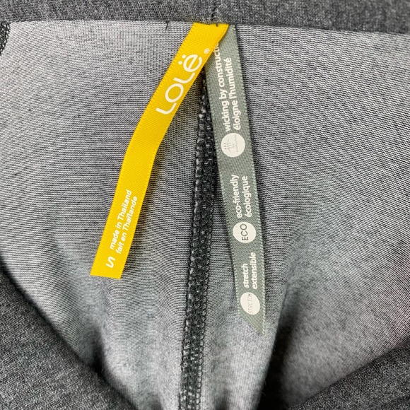 LOLË Gray Jersey Knit Dress Knee Length V-Neck Long Sleeves Stretch Size SMALL - Picture 6 of 8